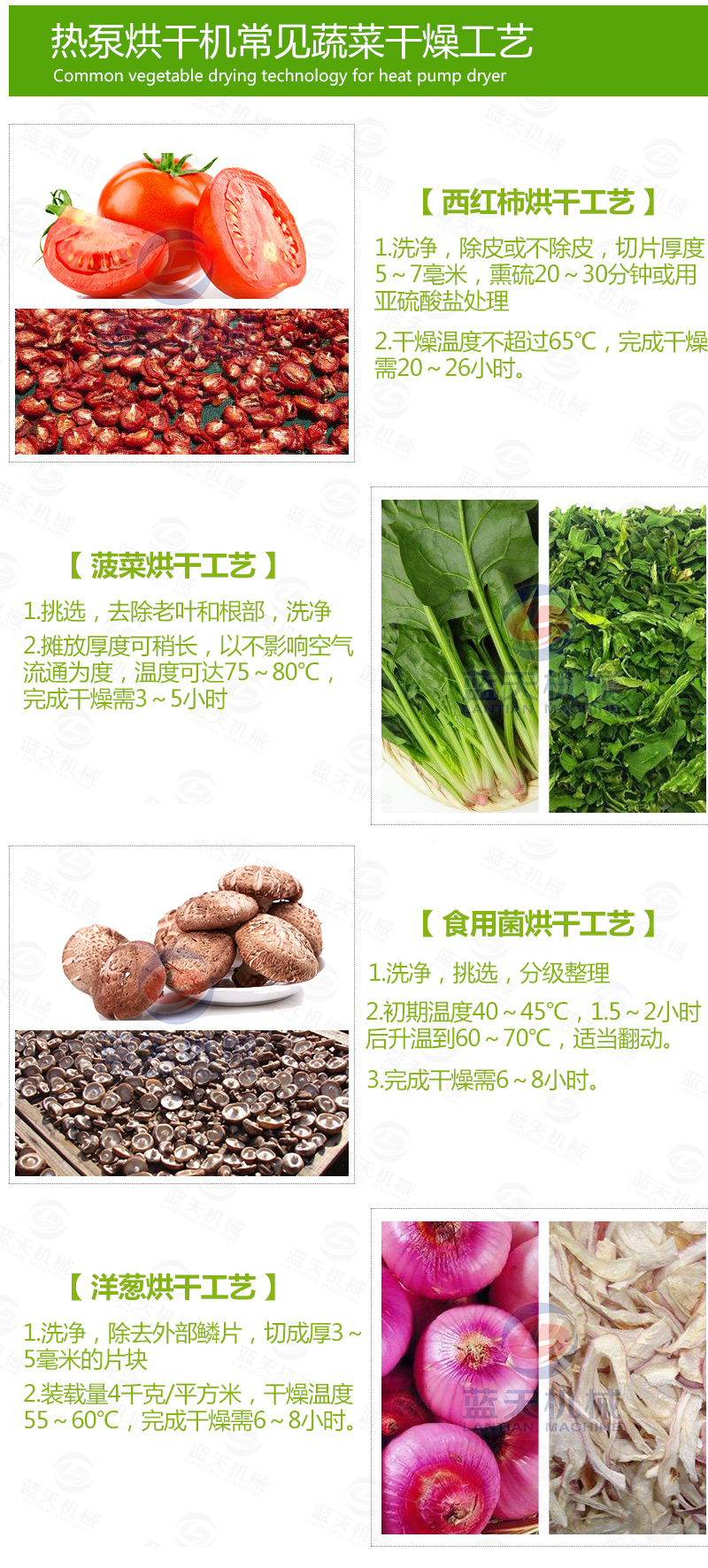 黃花菜烘干機常見烘干工藝